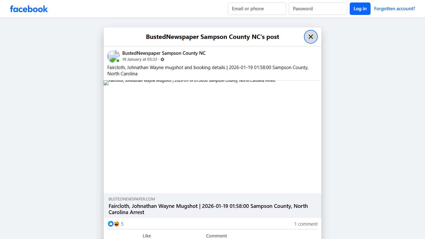 Faircloth, Johnathan... - BustedNewspaper Sampson County NC Facebook